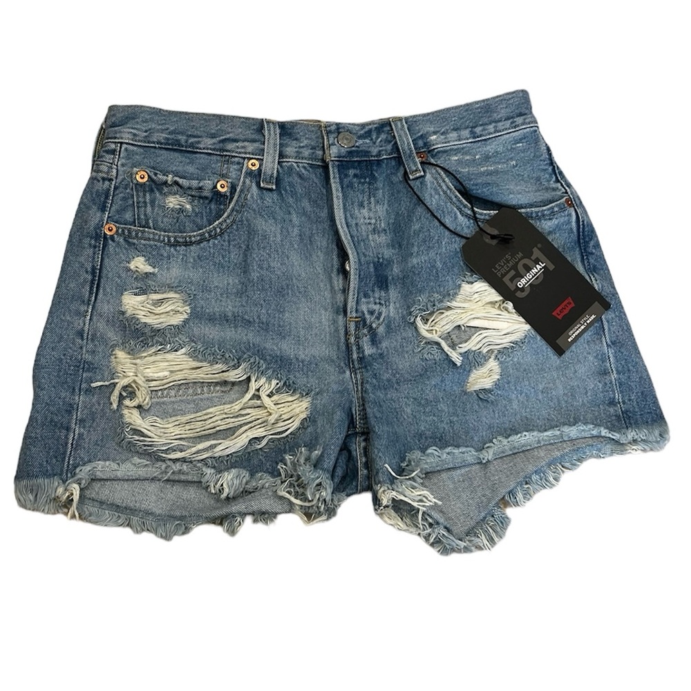 Levi’s 501 Original High Rise Denim Shorts in Fault Line Size 28